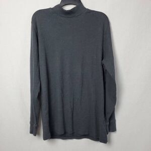 Lands End Men's Large Gray Mock Neck LS shirt